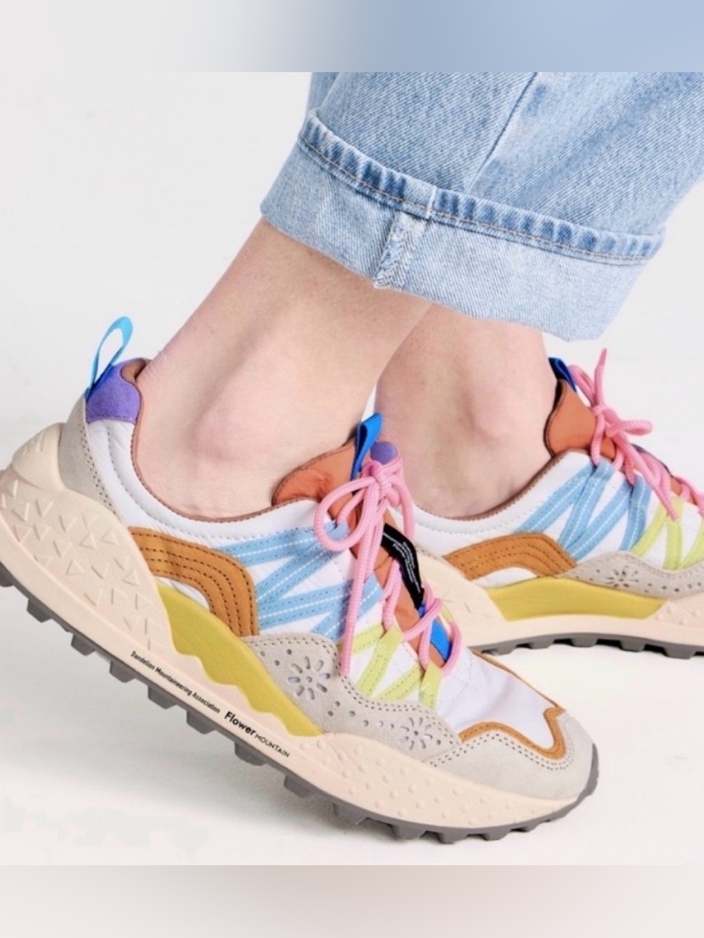 NWT Flower Mountain Washi Sneakers in Beige/White/Multi - Picture 5 of 16